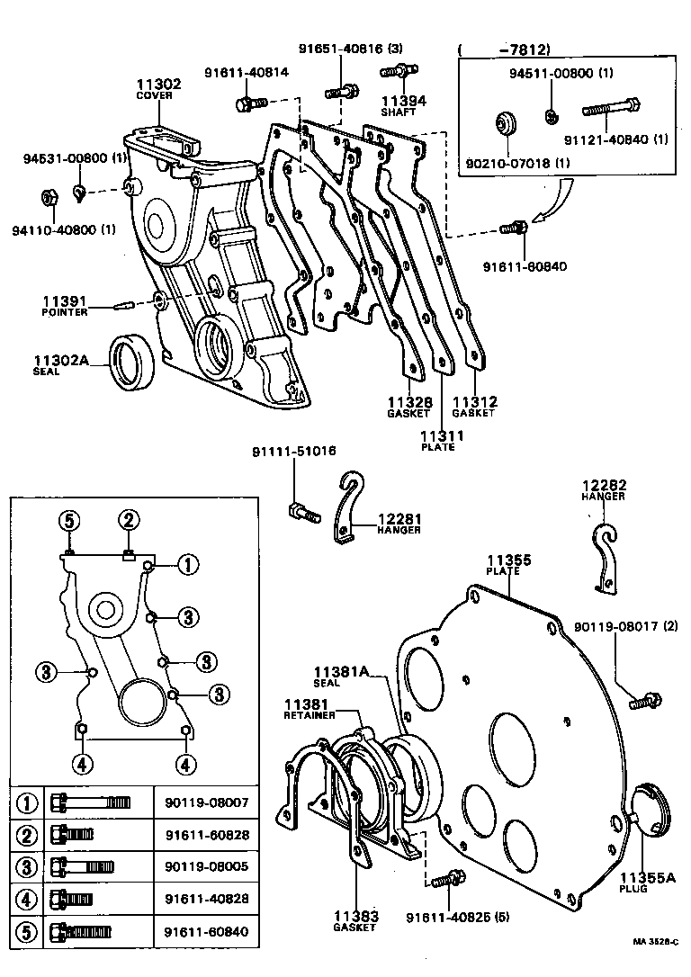 90072-11619 BOLT, STUD(FOR TIMING GEAR COVER) product image