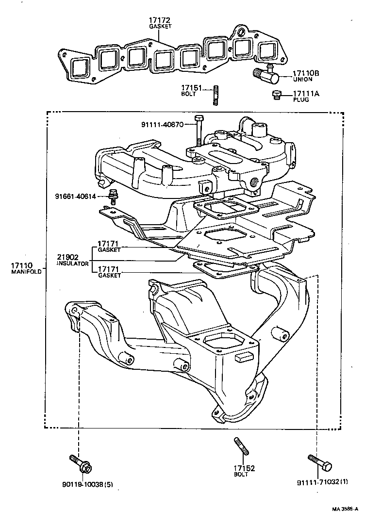 17172-31020 GASKET, MANIFOLD TO CYLINDER HEAD product image