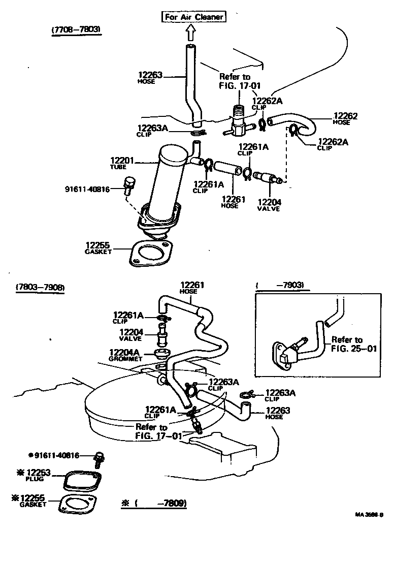 Toyota 12262-41060 HOSE, VENTILATION, NO.3