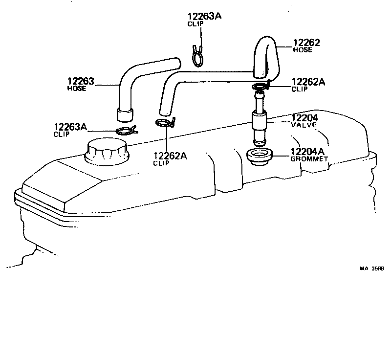 12261-38010 HOSE, VENTILATION, NO.2 product image