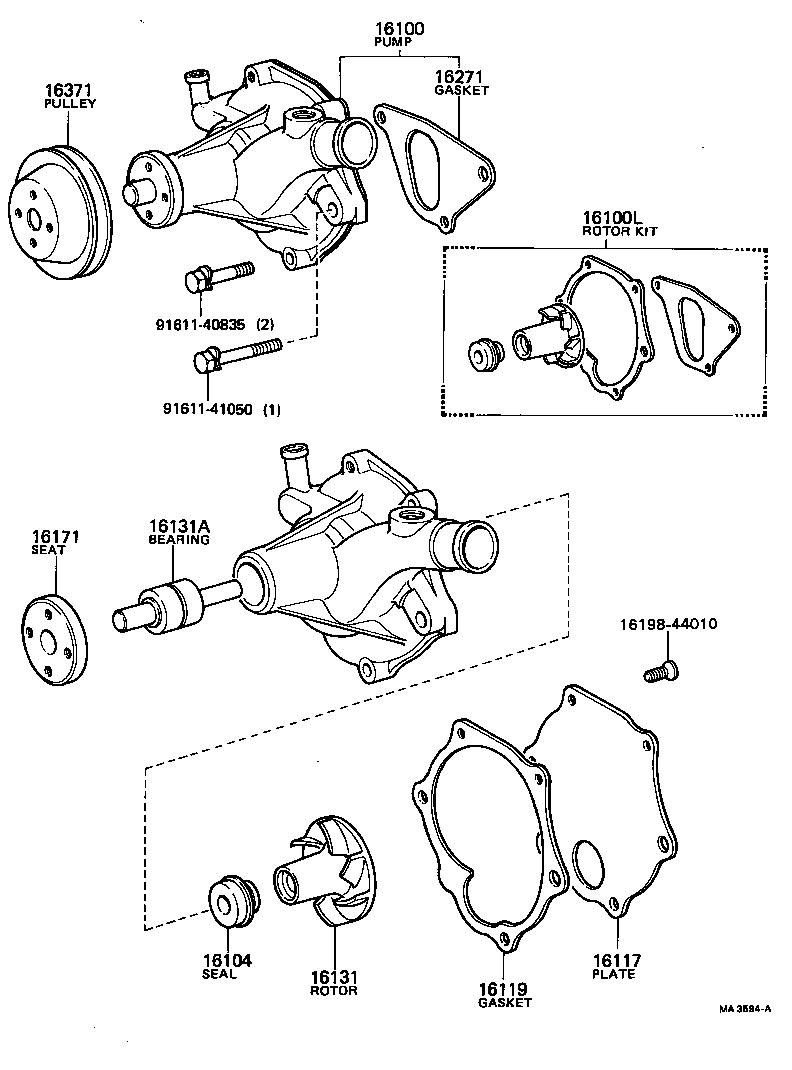 16100-59065 PUMP ASSY, ENGINE WATER product image