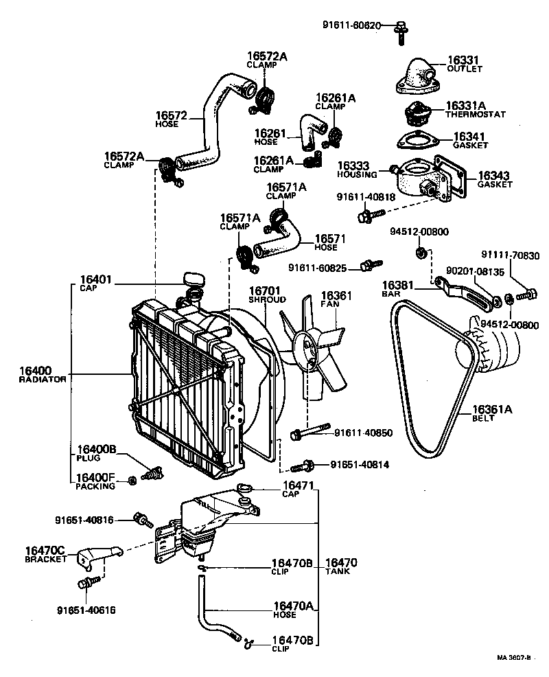 16381-68010 BAR, FAN BELT ADJUSTING product image