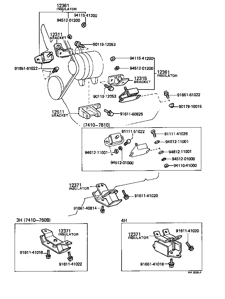 12361-49016 INSULATOR, ENGINE MOUNTING, FRONT product image