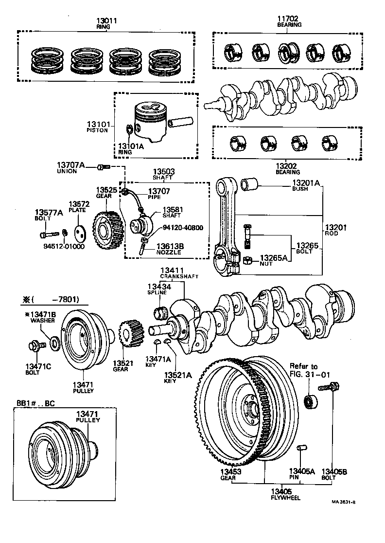 88358-36040 PULLEY, CRANKSHAFT, NO.2 product image