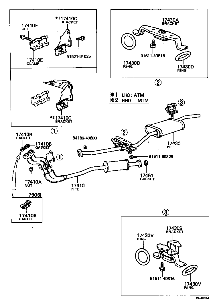 91511-61065 BOLT OR RING, EXHAUST PIPE FRONT (FOR FRONT) product image