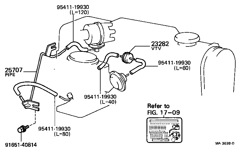 25706-14010 PIPE SUB-ASSY, VACUUM TRANSMITTING, NO.2 product image