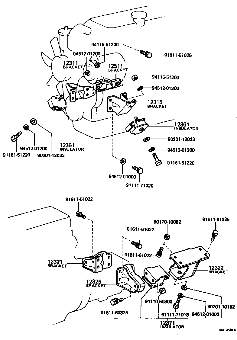 12361-44070 INSULATOR, ENGINE MOUNTING, FRONT product image