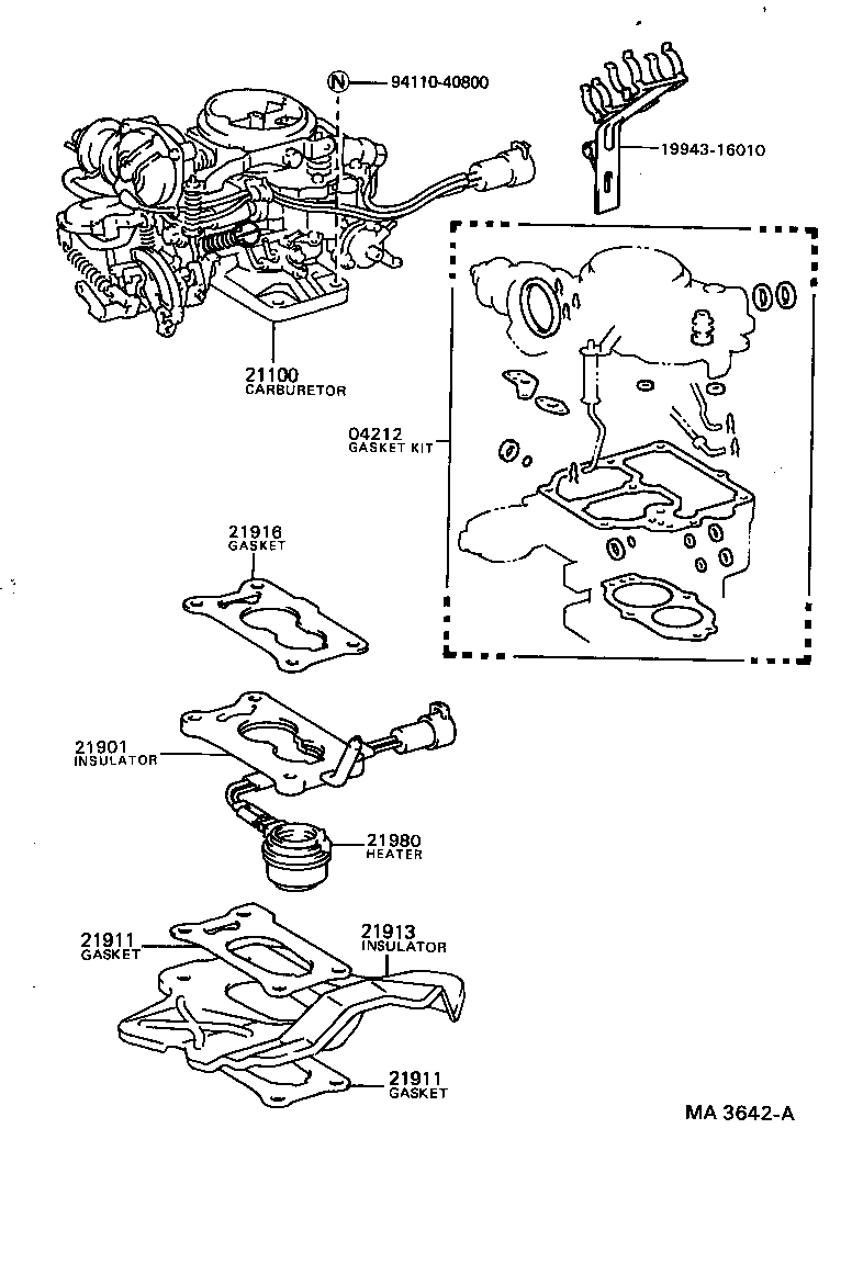 04211-11050 CARBURETOR KIT product image