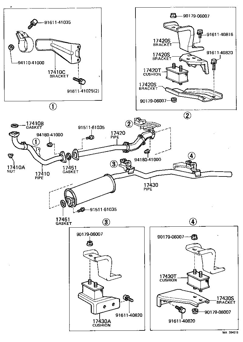 17430-61060 PIPE ASSY, EXHAUST, TAIL product image
