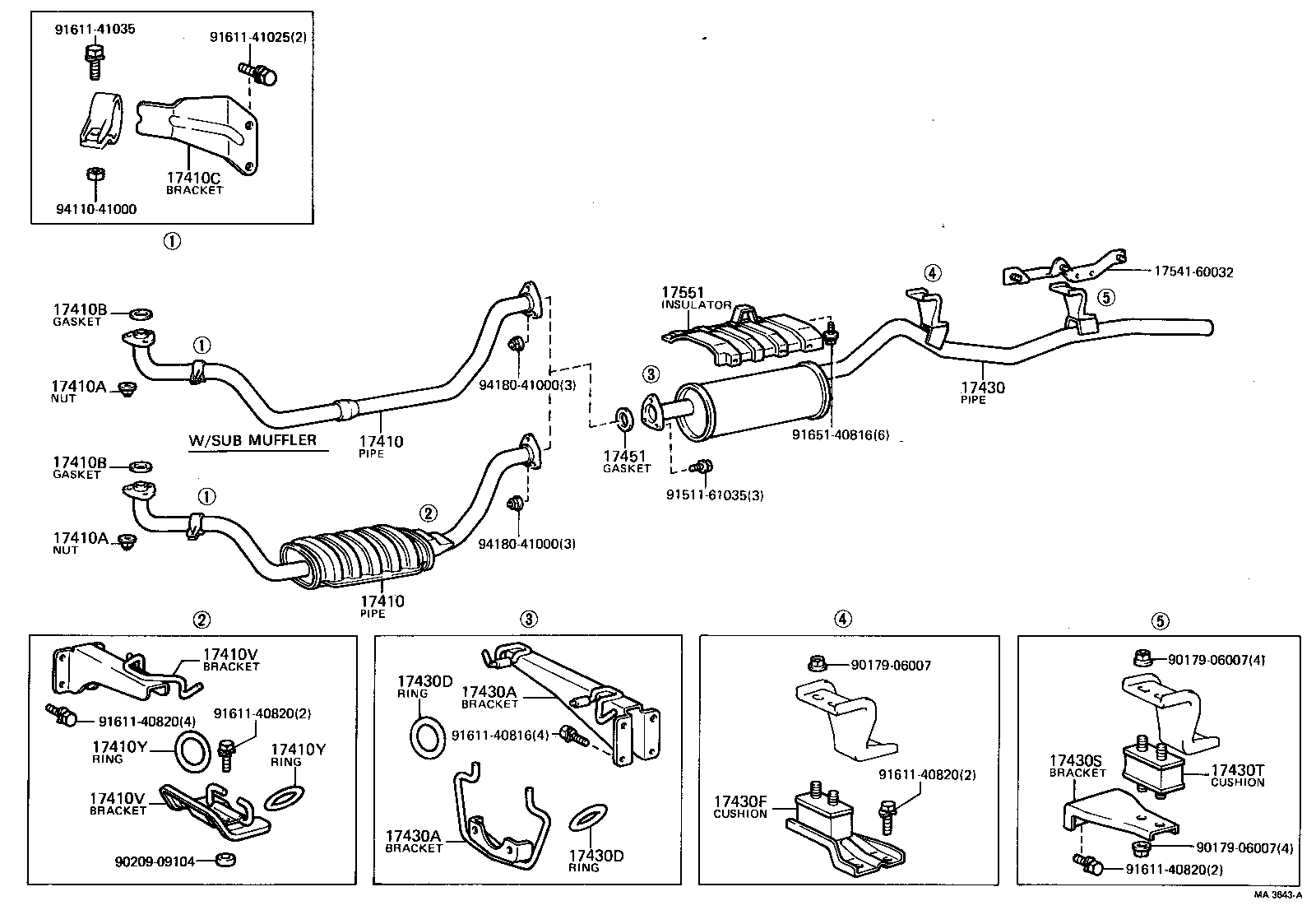 17430-61060 PIPE ASSY, EXHAUST, TAIL product image