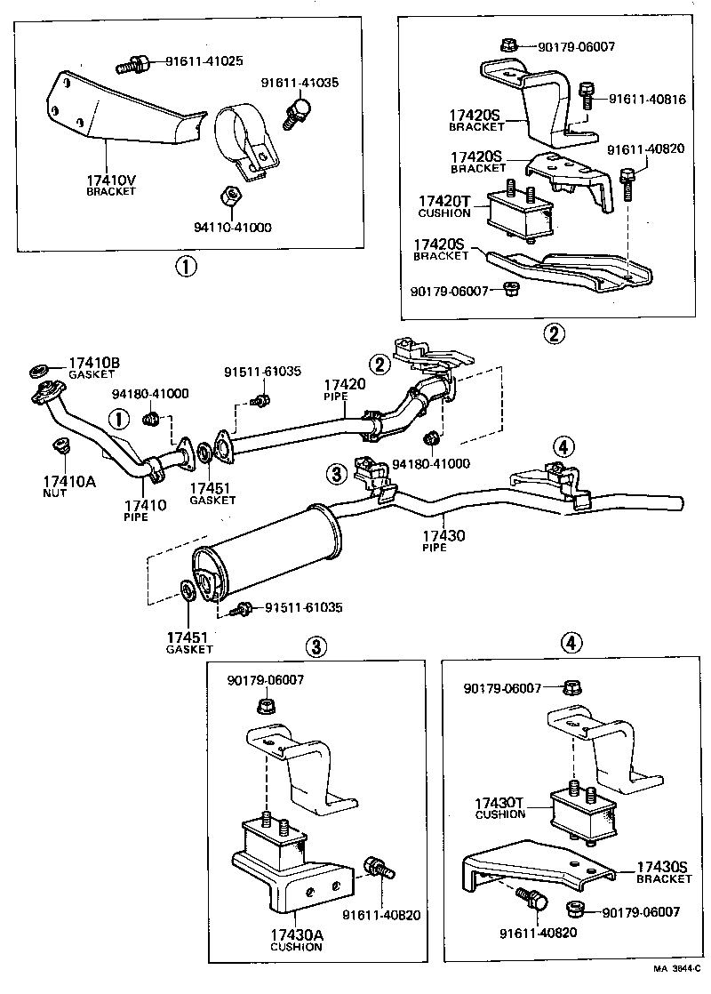 17430-61060 PIPE ASSY, EXHAUST, TAIL product image