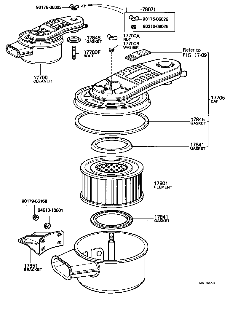 17705-60250 CAP SUB-ASSY, AIR CLEANER product image