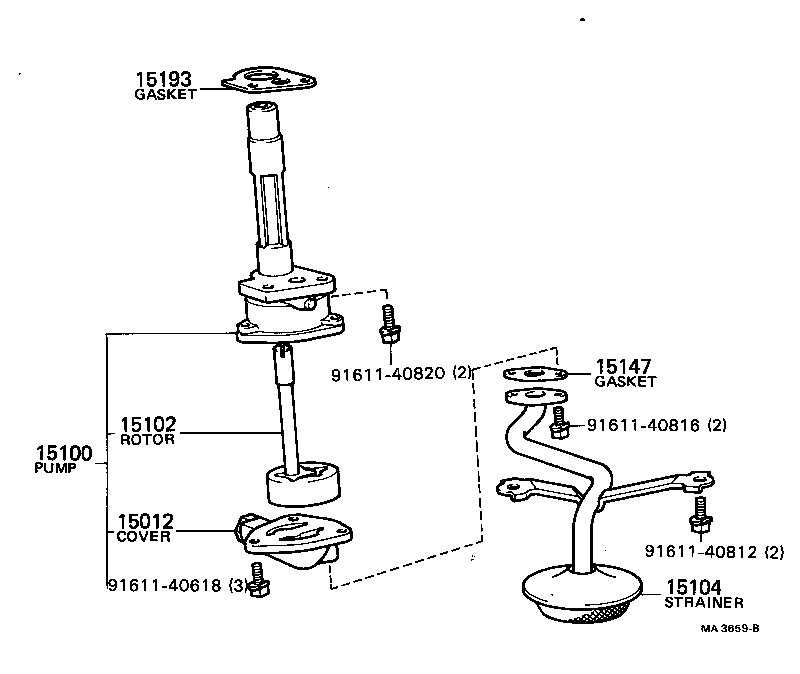 15104-54051 STRAINER SUB-ASSY, OIL product image