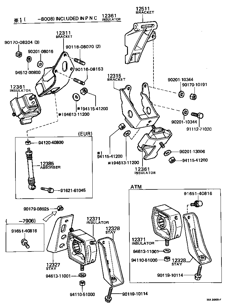 12315-15010 BRACKET, ENGINE MOUNTING, FRONT NO.1 LH product image