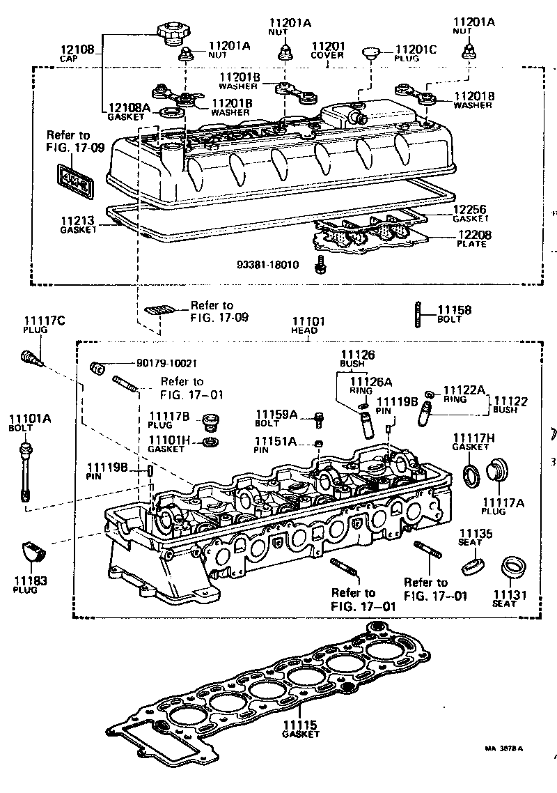 Toyota 11181-38011 PLATE, CYLINDER HEAD, REAR