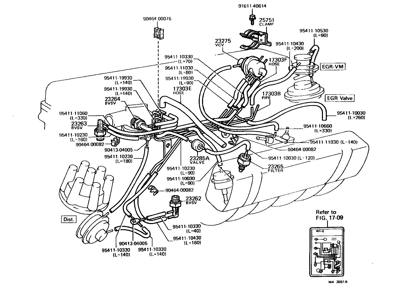 Toyota 90461-08479 CLAMP OR CLIP(FOR MIXTURE CONTROL VALVE HOSE)