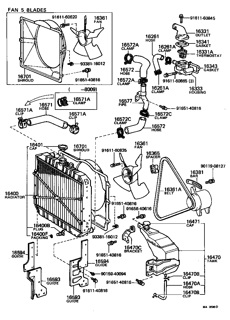 16572-54020 HOSE, RADIATOR, OUTLET product image