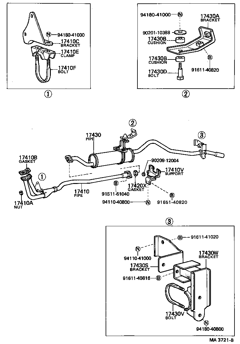 90540-14002 CUSHION, EXHAUST TAIL PIPE(FOR FRONT) product image