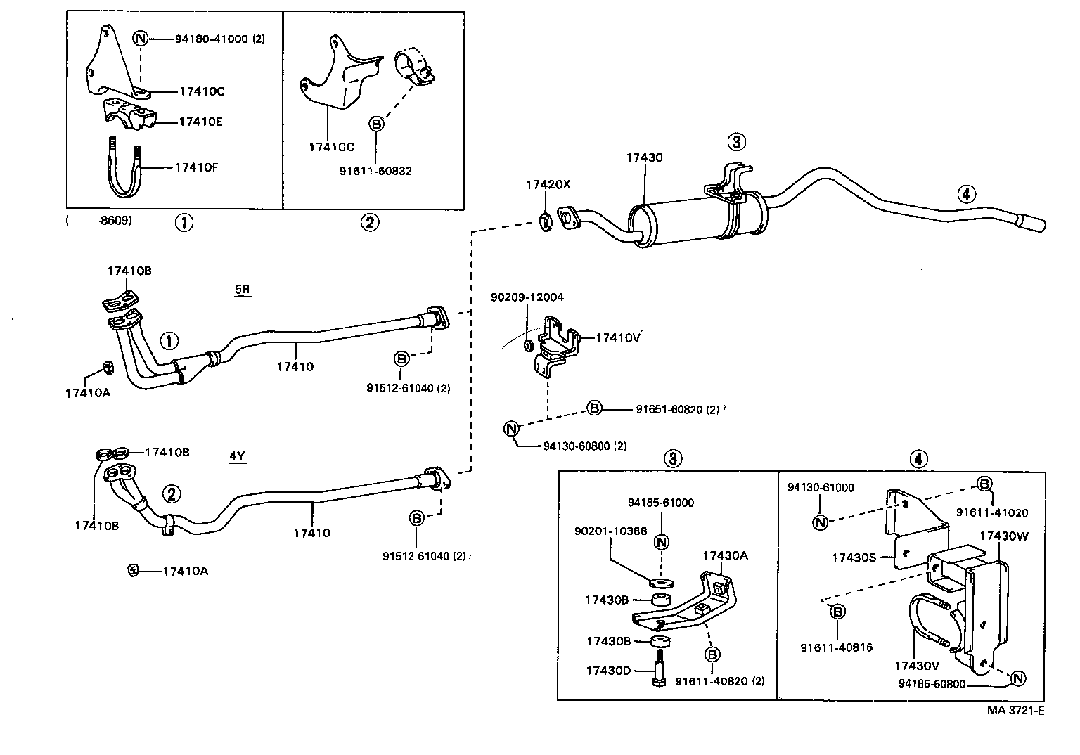 90117-10009 BOLT OR RING, EXHAUST PIPE FRONT (FOR FRONT) product image