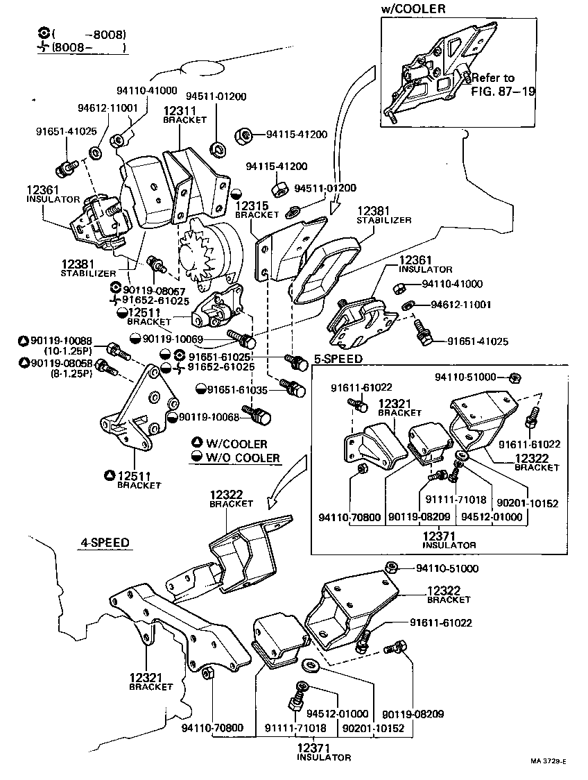 12325-56010 BRACKET, ENGINE MOUNTING, REAR, NO.1 product image