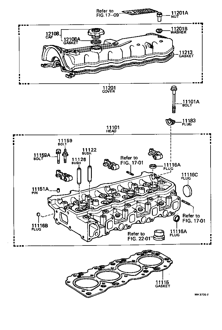 Toyota 11181-38020 PLATE, CYLINDER HEAD, REAR