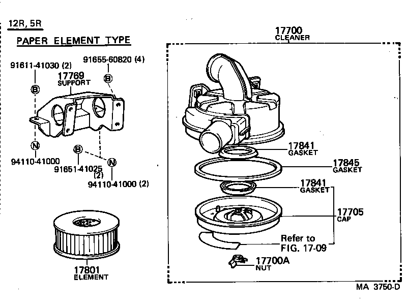 17705-44163 CAP SUB-ASSY, AIR CLEANER product image