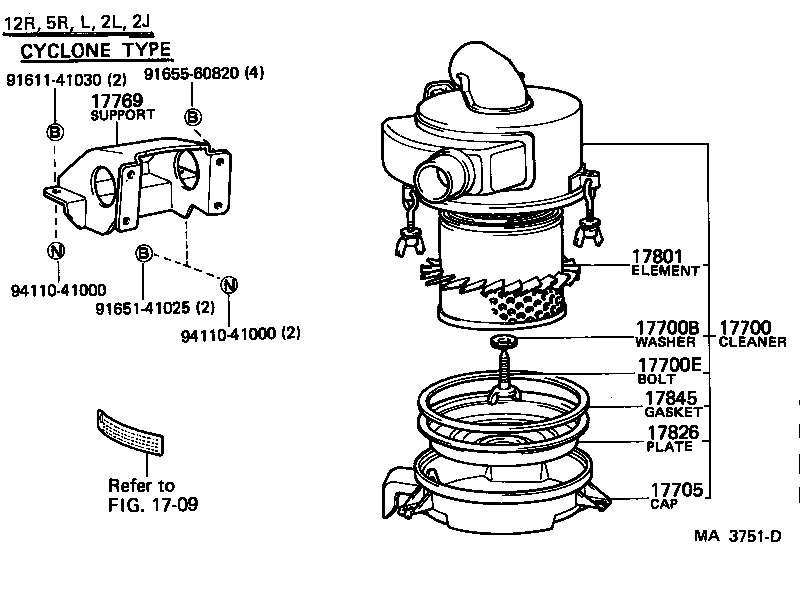 17705-44163 CAP SUB-ASSY, AIR CLEANER product image