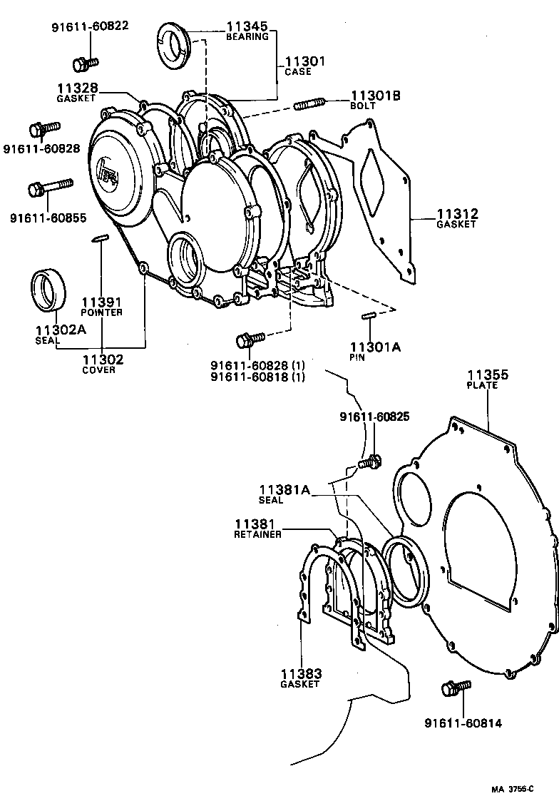 11301-56041 CASE SUB-ASSY, TIMING GEAR product image