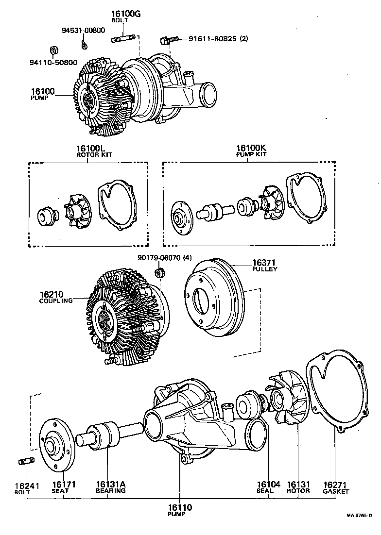 16100-19035 PUMP ASSY, ENGINE WATER product image