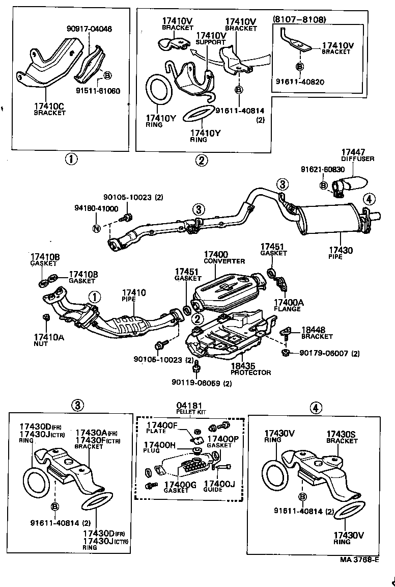 17430-13120 PIPE ASSY, EXHAUST, TAIL product image