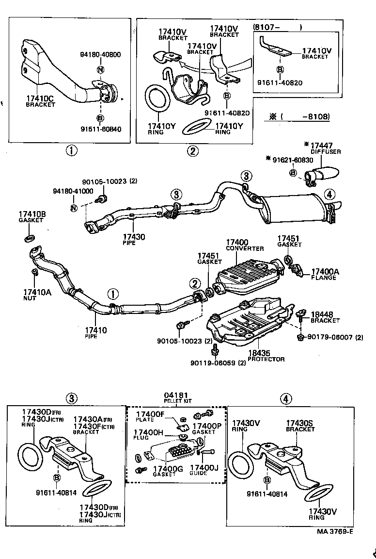 17430-13120 PIPE ASSY, EXHAUST, TAIL product image