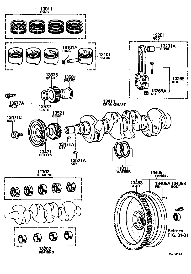 90170-11008 NUT, HEXAGON(FOR CONNECTING ROD BOLT) product image