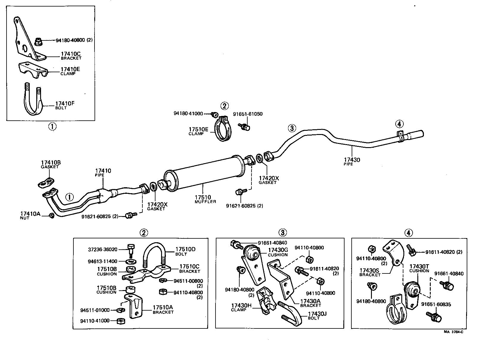 17430-54020 PIPE ASSY, EXHAUST, TAIL product image