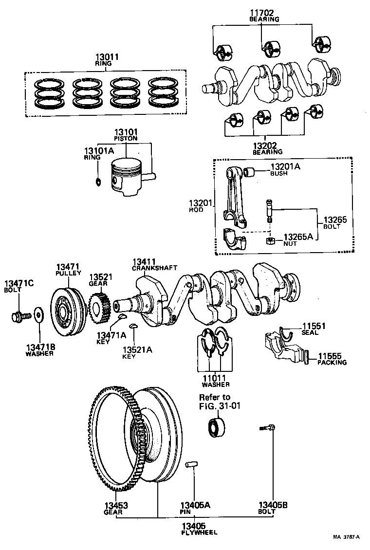 90170-11008 NUT, HEXAGON(FOR CONNECTING ROD BOLT) product image