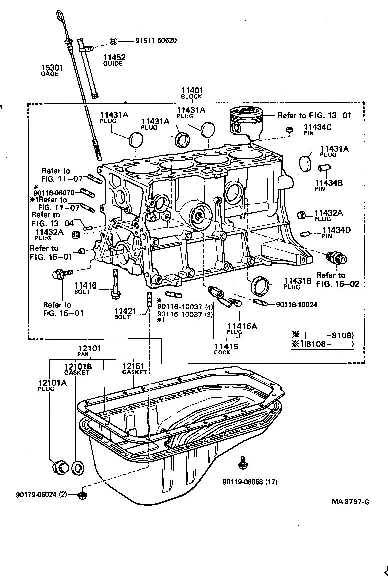 11274-88281 GASKET, CYLINDER BLOCK SIDE COVER, NO.2 product image