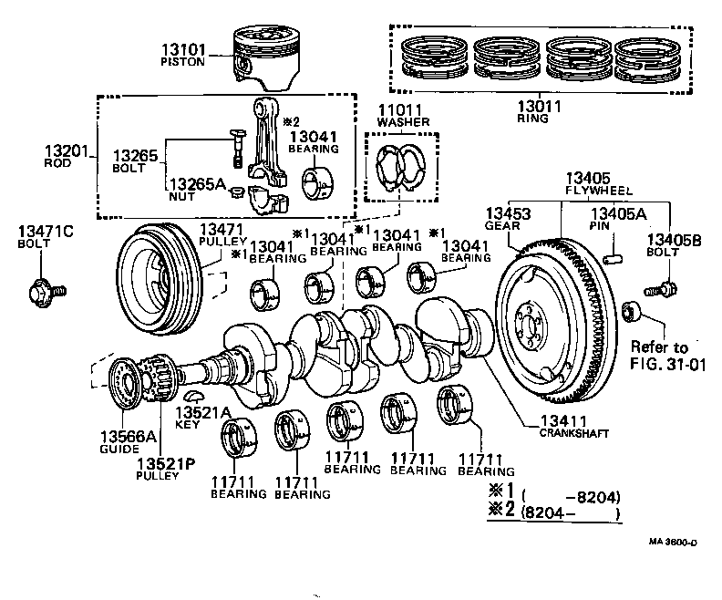 13101-88261 PISTON SUB-ASSY, W/PIN product image