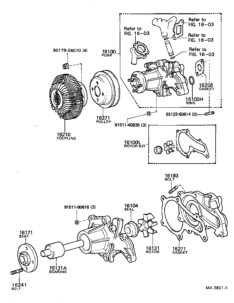 16100-19035 PUMP ASSY, ENGINE WATER product image