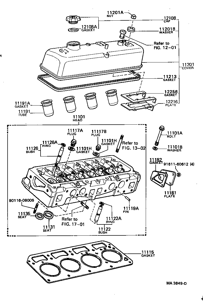 11101-19096 HEAD SUB-ASSY, CYLINDER product image
