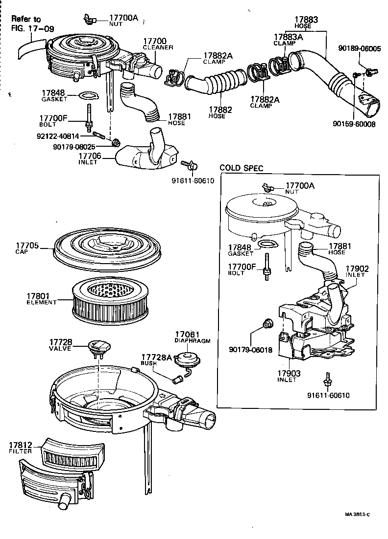 17700-13071 CLEANER ASSY, AIR product image