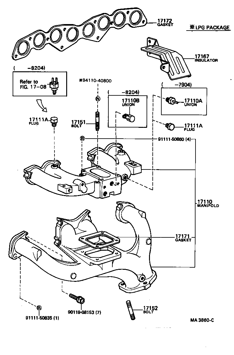 17111-68040 MANIFOLD, INTAKE product image