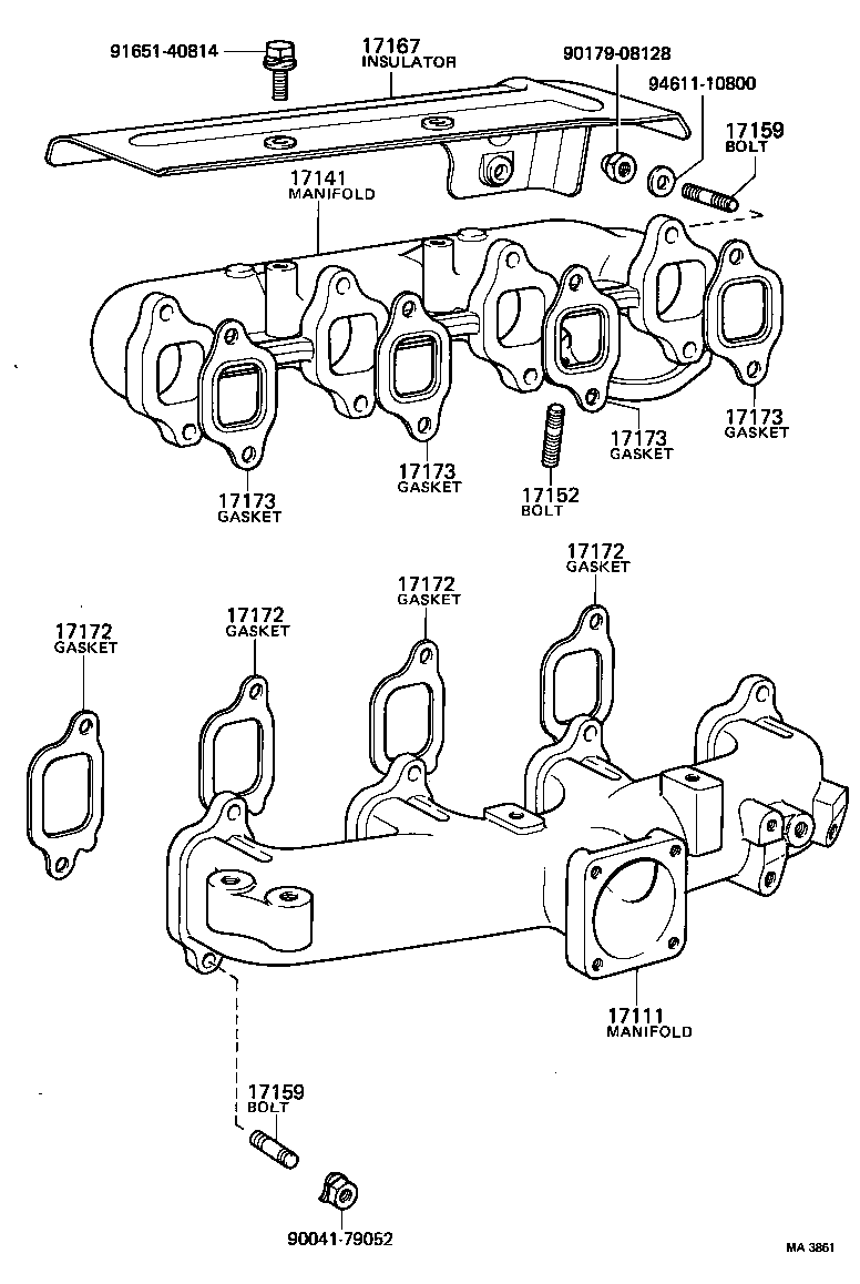 17167-56010 INSULATOR, EXHAUST MANIFOLD HEAT, NO.1 product image