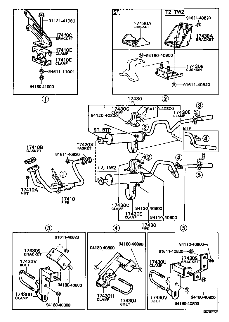 17430-44110 PIPE ASSY, EXHAUST, TAIL product image