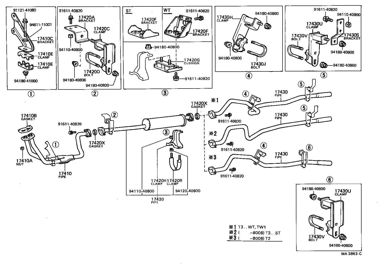 17430-44110 PIPE ASSY, EXHAUST, TAIL product image