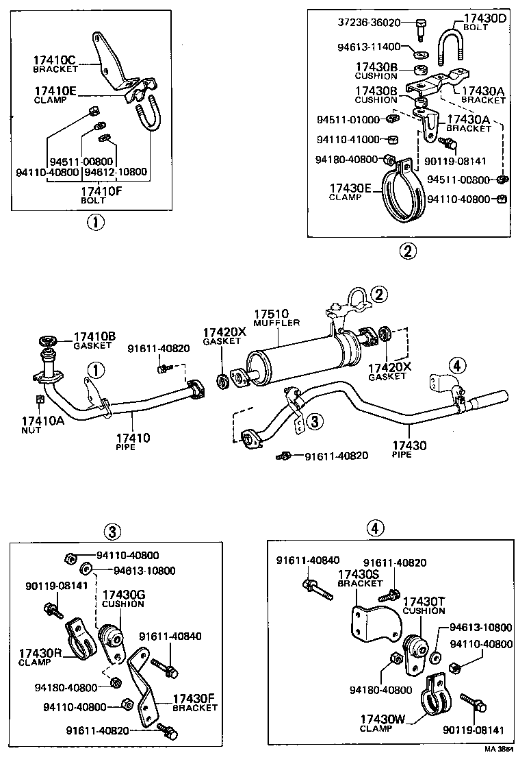 17430-56100 PIPE ASSY, EXHAUST, TAIL product image