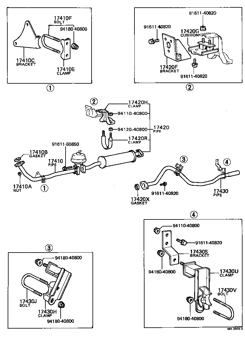 17430-44110 PIPE ASSY, EXHAUST, TAIL product image