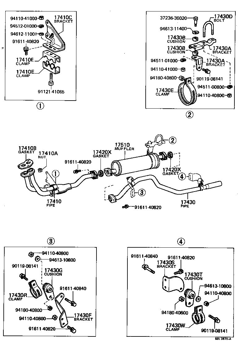 17430-56100 PIPE ASSY, EXHAUST, TAIL product image
