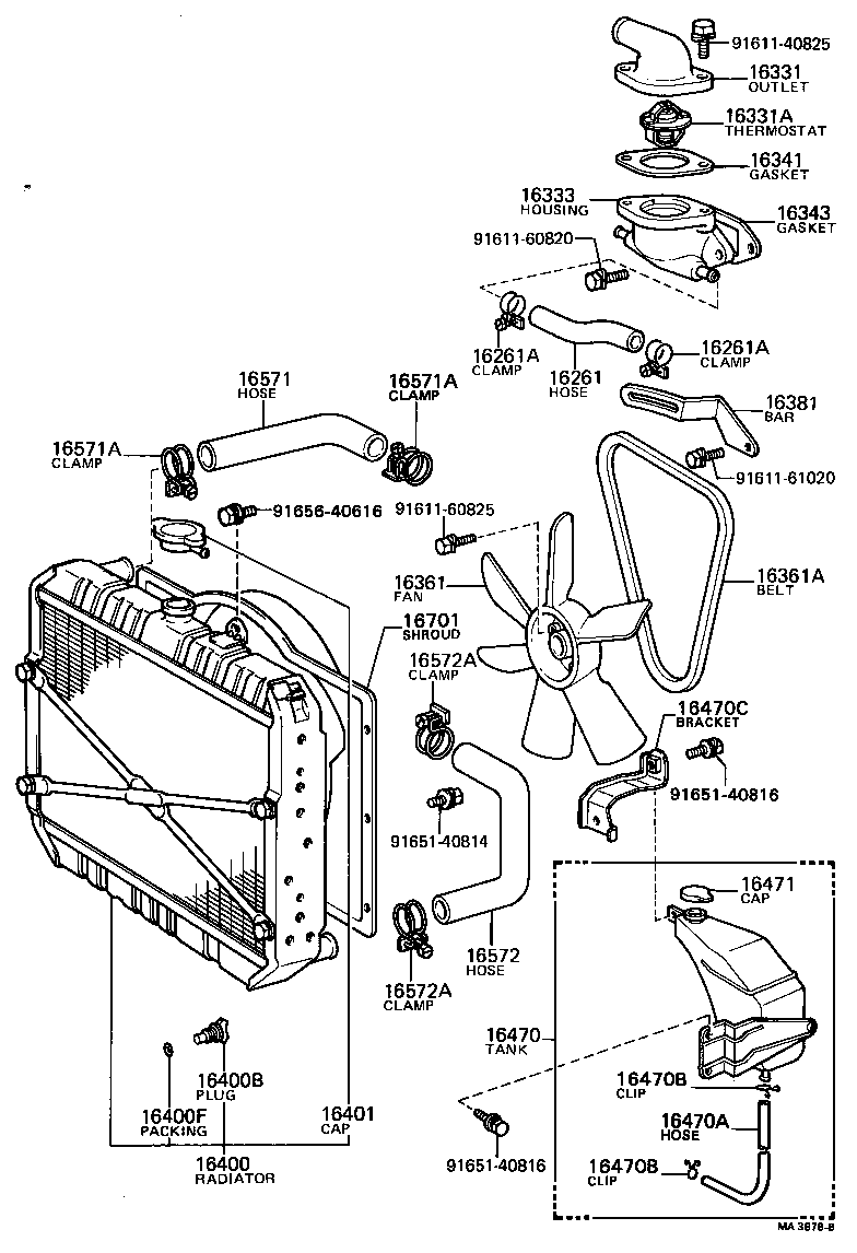 16381-68010 BAR, FAN BELT ADJUSTING product image
