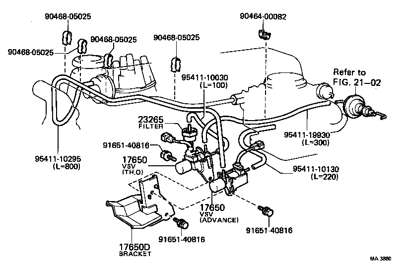 89570-36040 VALVE ASSY, VACUUM SWITCHING product image