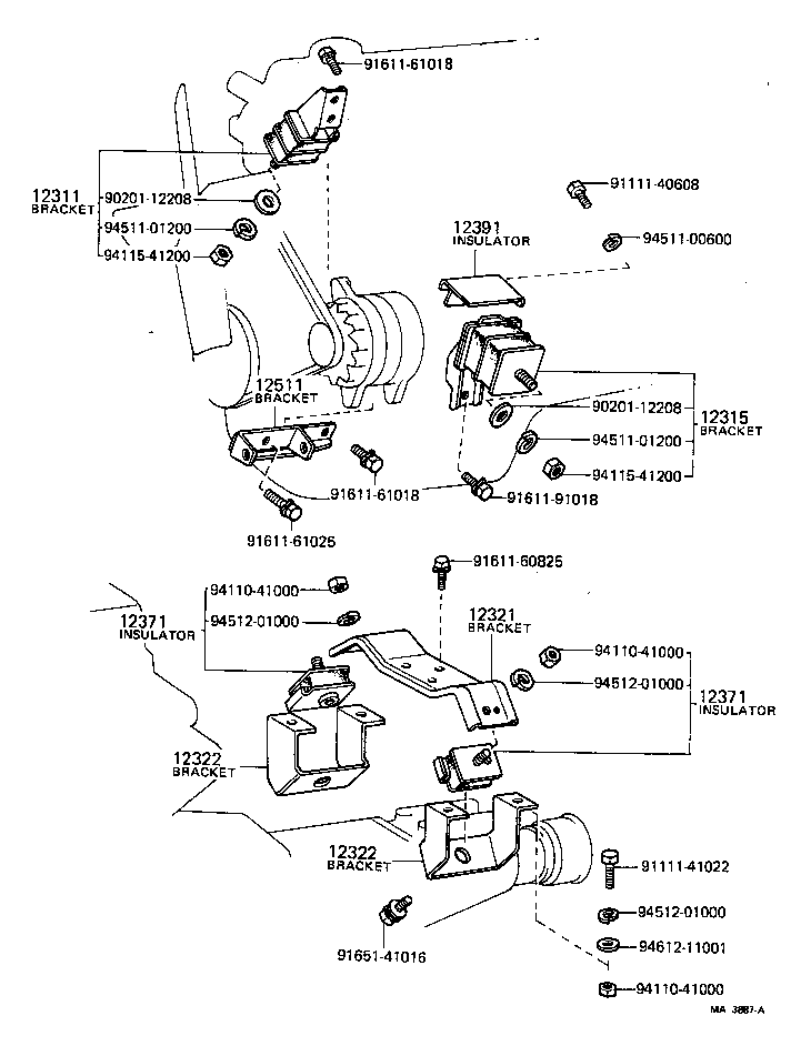 12322-24010 BRACKET, ENGINE MOUNTING, REAR NO.2 product image