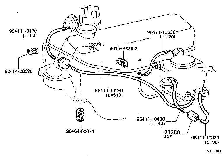 90925-02034 VALVE, THERMOSTATIC VACUUM SWITCHING, NO.1 product image
